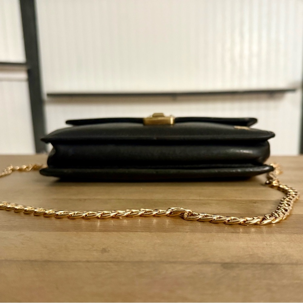 Givenchy Vintage Black Leather Wristlet Clutch Converted Hand & Crossbody Bag - Picture 13 of 14